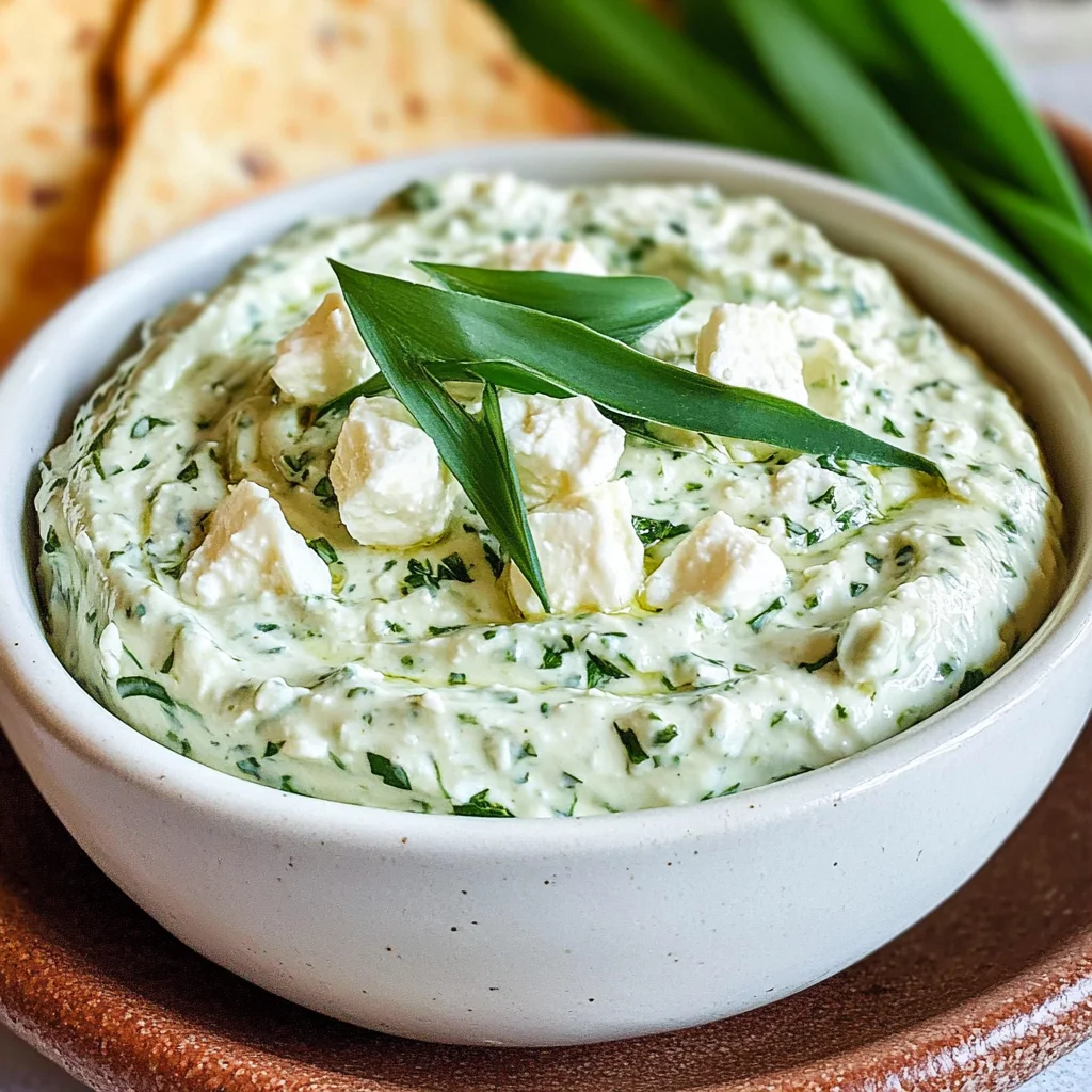 Bärlauch-Dip mit Feta & Frischkäse