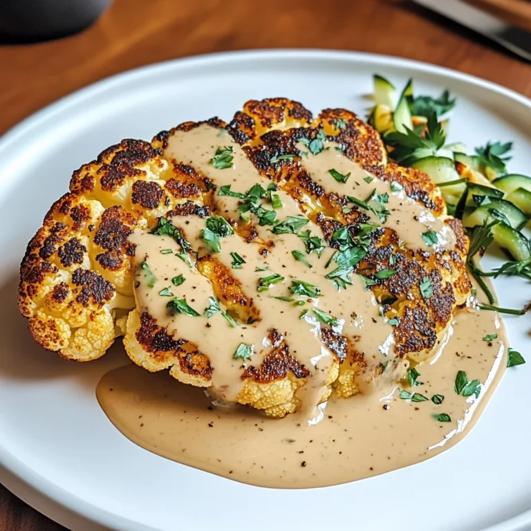Blumenkohlsteak mit Pfefferrahmsauce