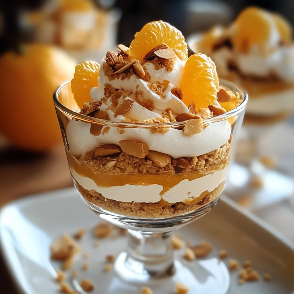 Eierlikör-Mousse mit Spekulatius-Creme und Mandarinen