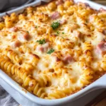 Einfacher Nudelauflauf mit Schinken & Käse