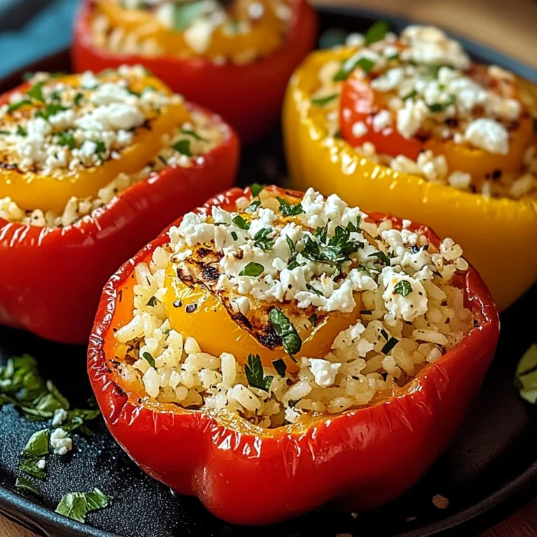 Gefüllte Ofenpaprika mit Reis und Feta