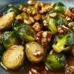 Gerösteter Rosenkohl mit Walnüssen und Honig