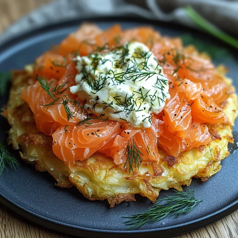 Großer Rösti mit Frischkäse und Lachs