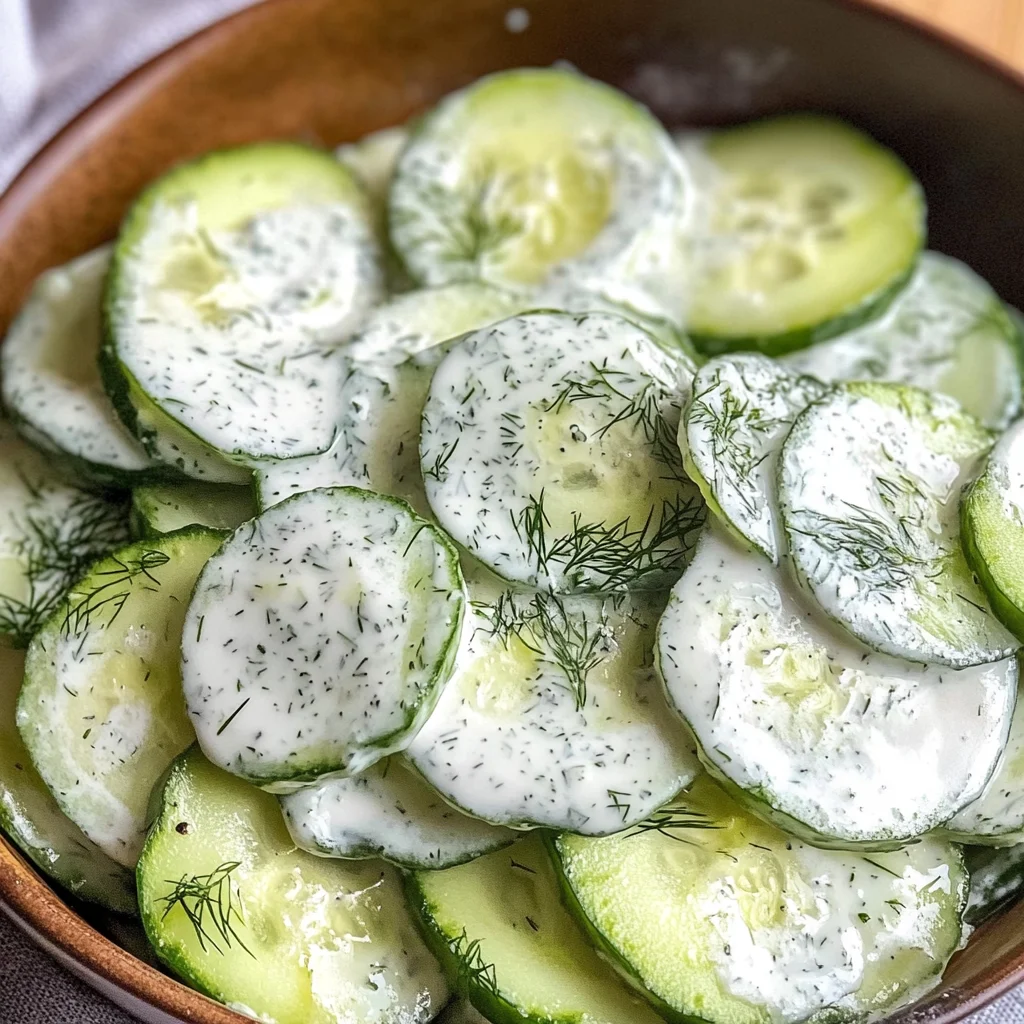 Gurkensalat mit Sahne & Dill - Omas einfaches Rezept