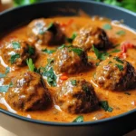 Hackbällchen in cremiger Paprikasoße