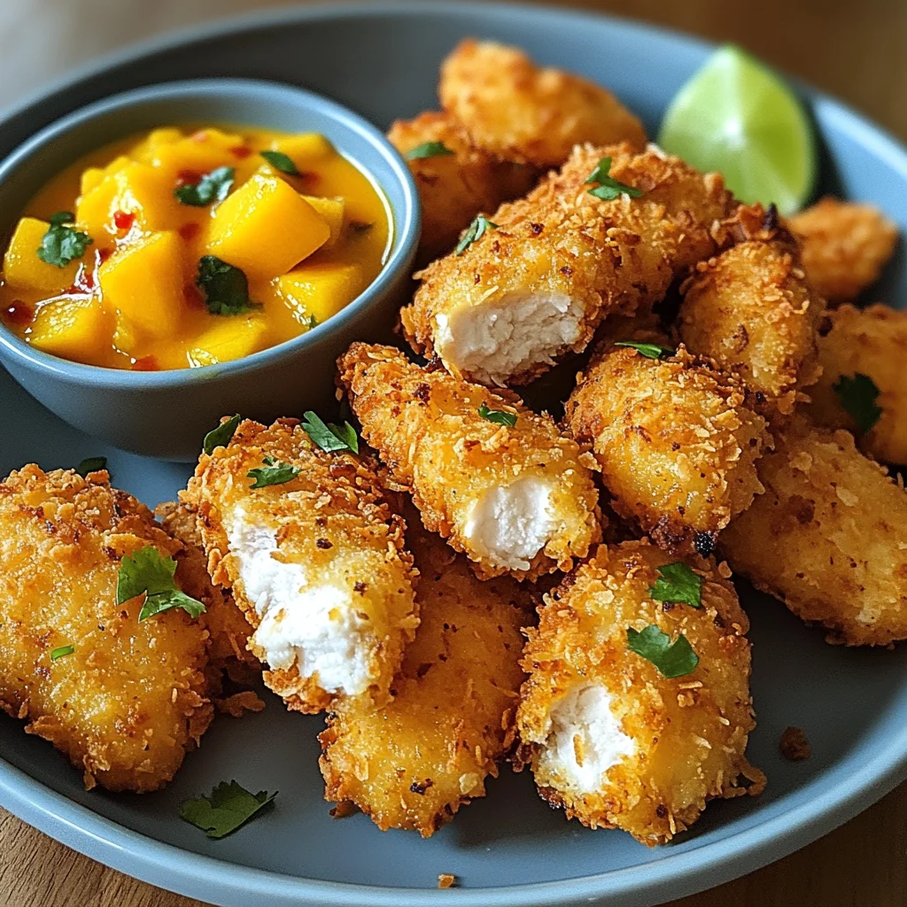 Kokos-Chicken-Nuggets mit Spicy Mango-Dip