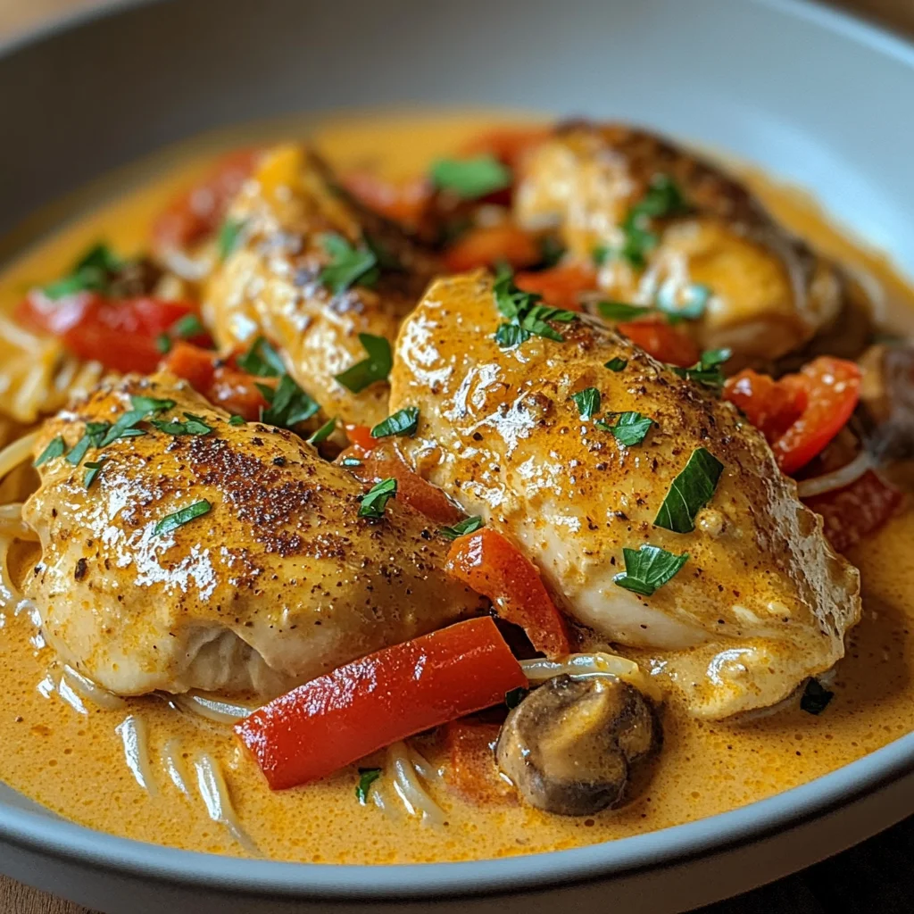 Paprika-Sahne-Hähnchen