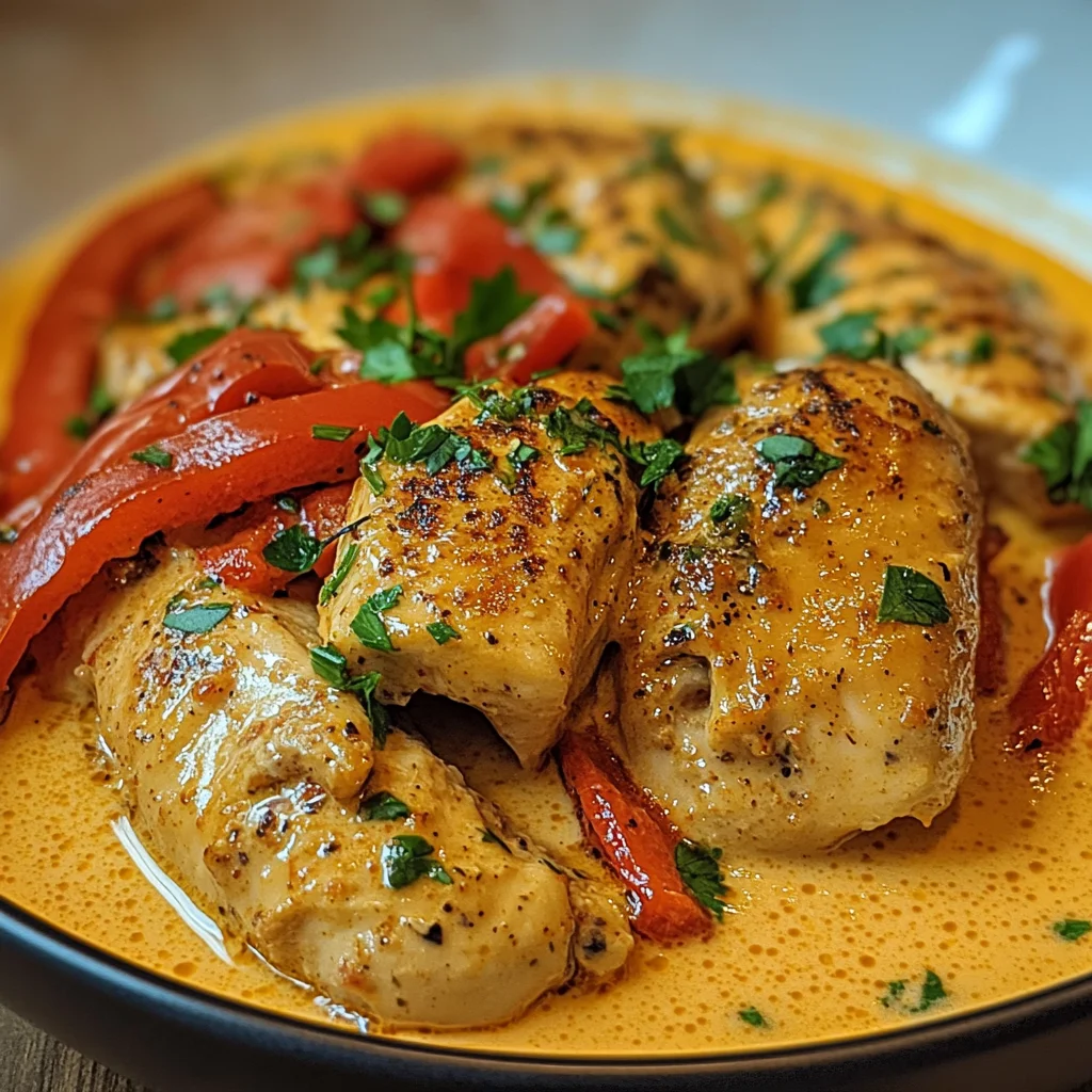 Paprika-Sahne-Hähnchen
