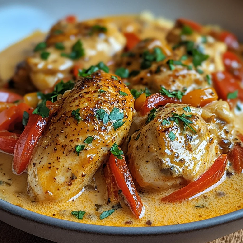 Paprika-Sahne-Hähnchen