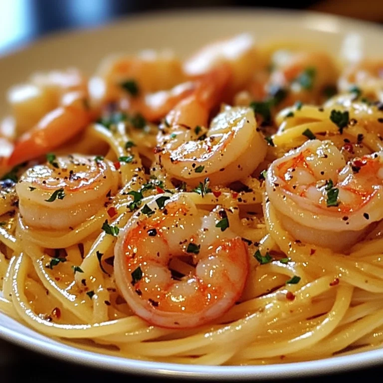 Pasta mit Garnelen und Knoblauch