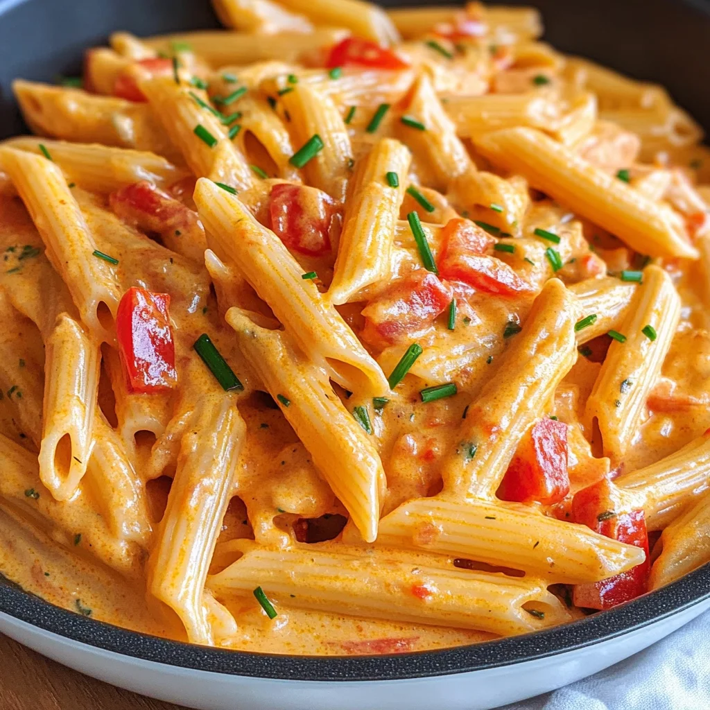 Schnelle Pasta mit Paprika-Sahne-Soße