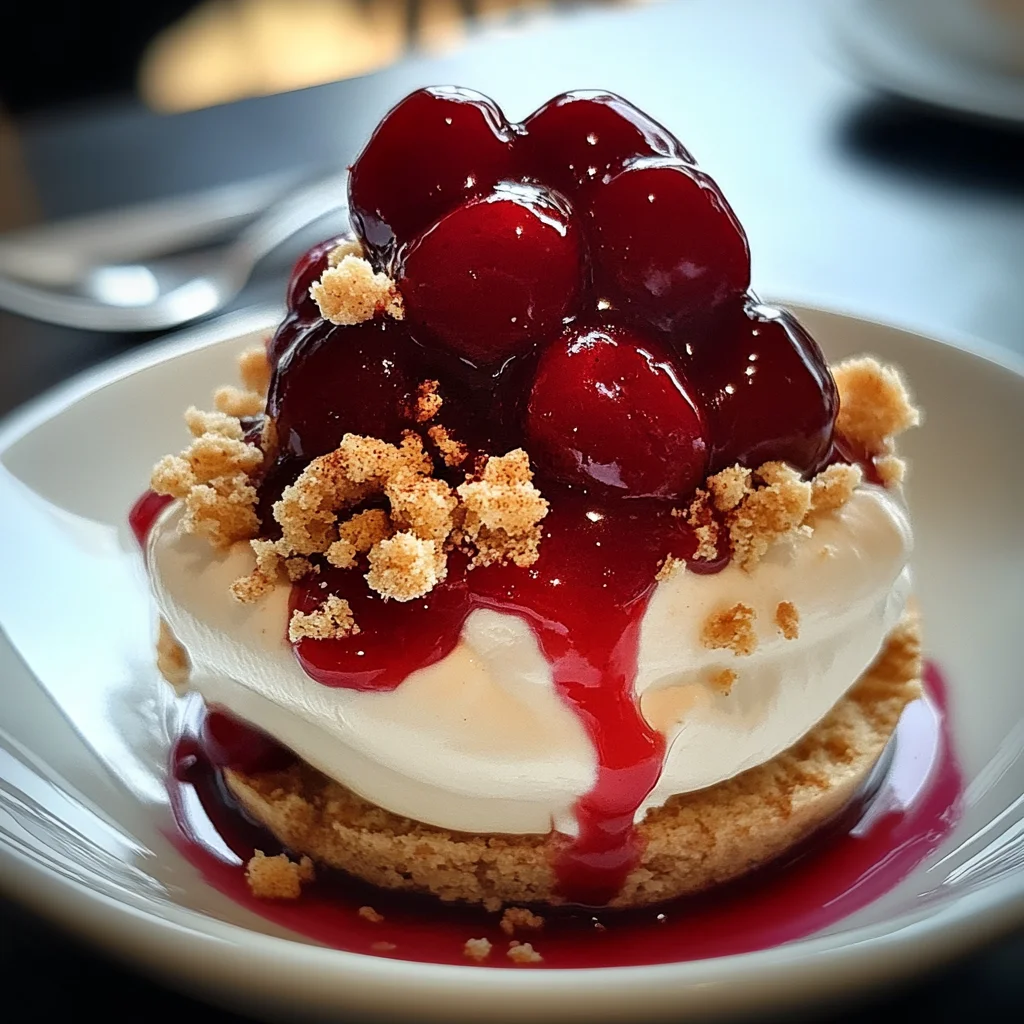 Zimtcreme mit Kirschsoße und Amaretti