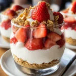 Erdbeer-Dessert im Glas mit Joghurt