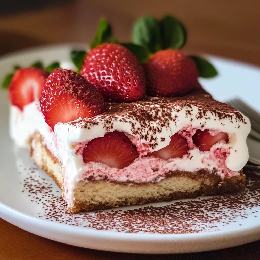 Erdbeer Tiramisu - cremig & ohne Ei