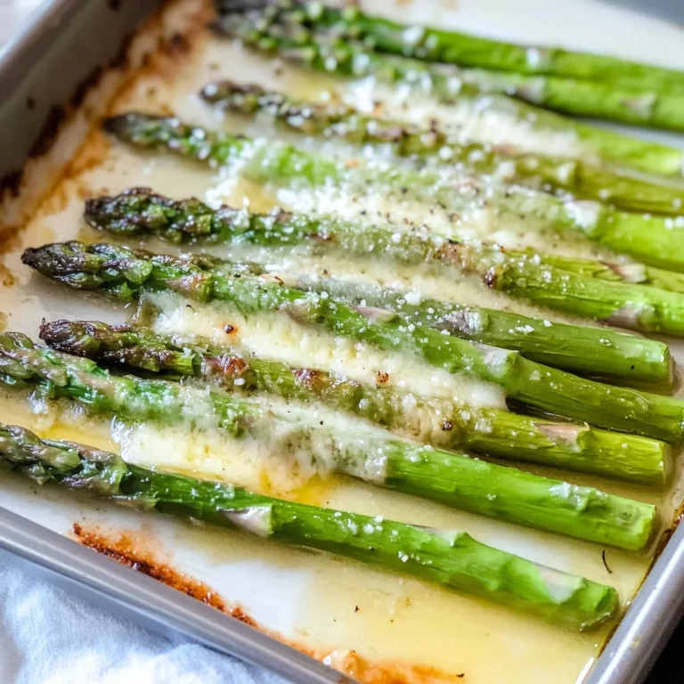 Grüner Spargel im Backofen - mit Parmesan überbacken