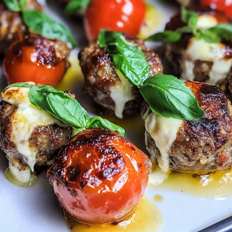 Hackbällchen Caprese - Spieße mit Mozzarella & Tomate