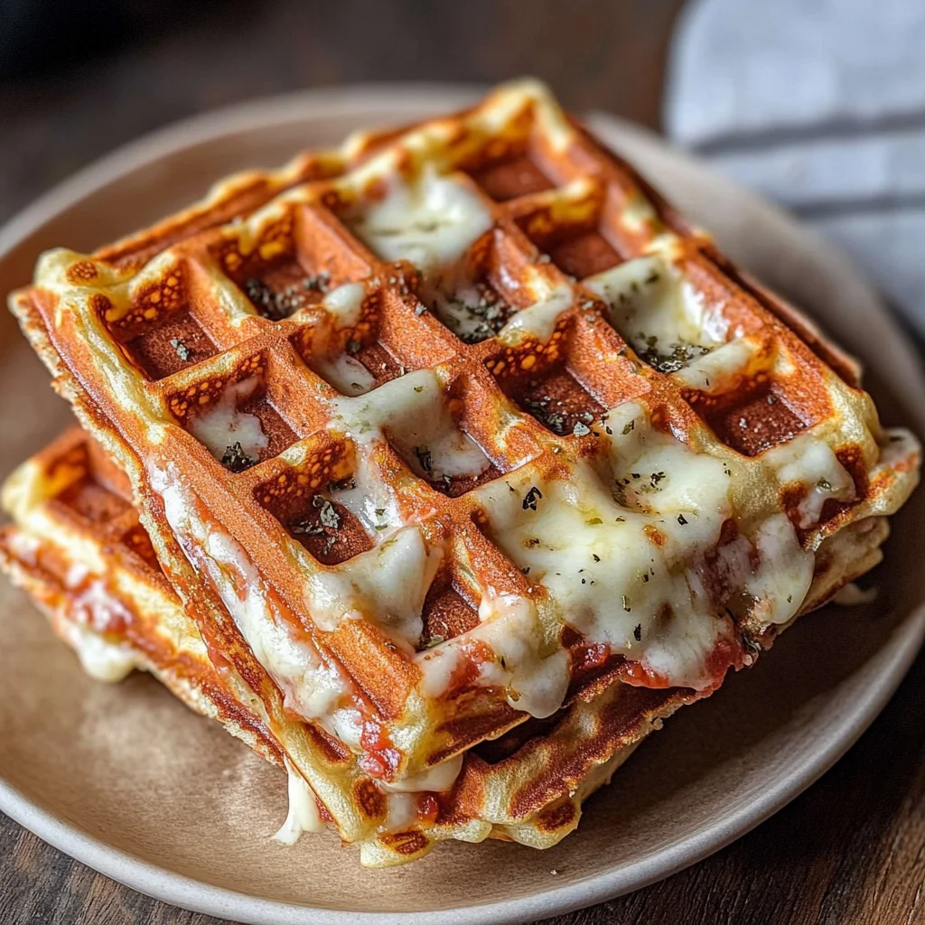 Herzhafte Waffeln mit Käse (Pizzawaffeln)