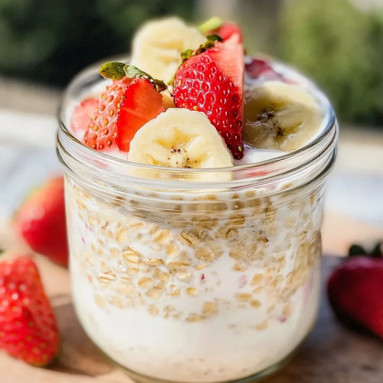 Overnight Oats - so cremig mit Joghurt, Banane & Erdbeeren
